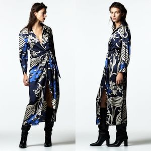 ZARA Printed Shirt Dress Wrap Style Small